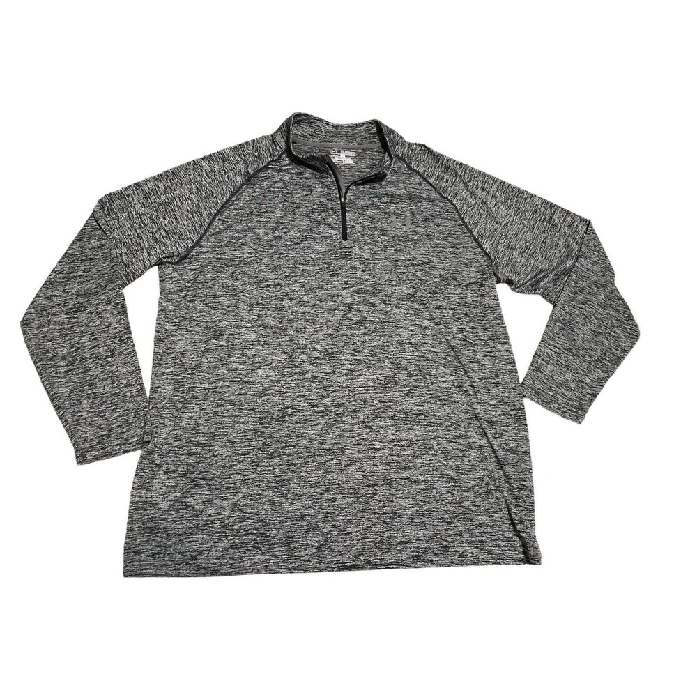 Under Armour Heat Gear Men’s 1/4 Zip Pullover Shirt Gray XXL 2XL Loose EUC